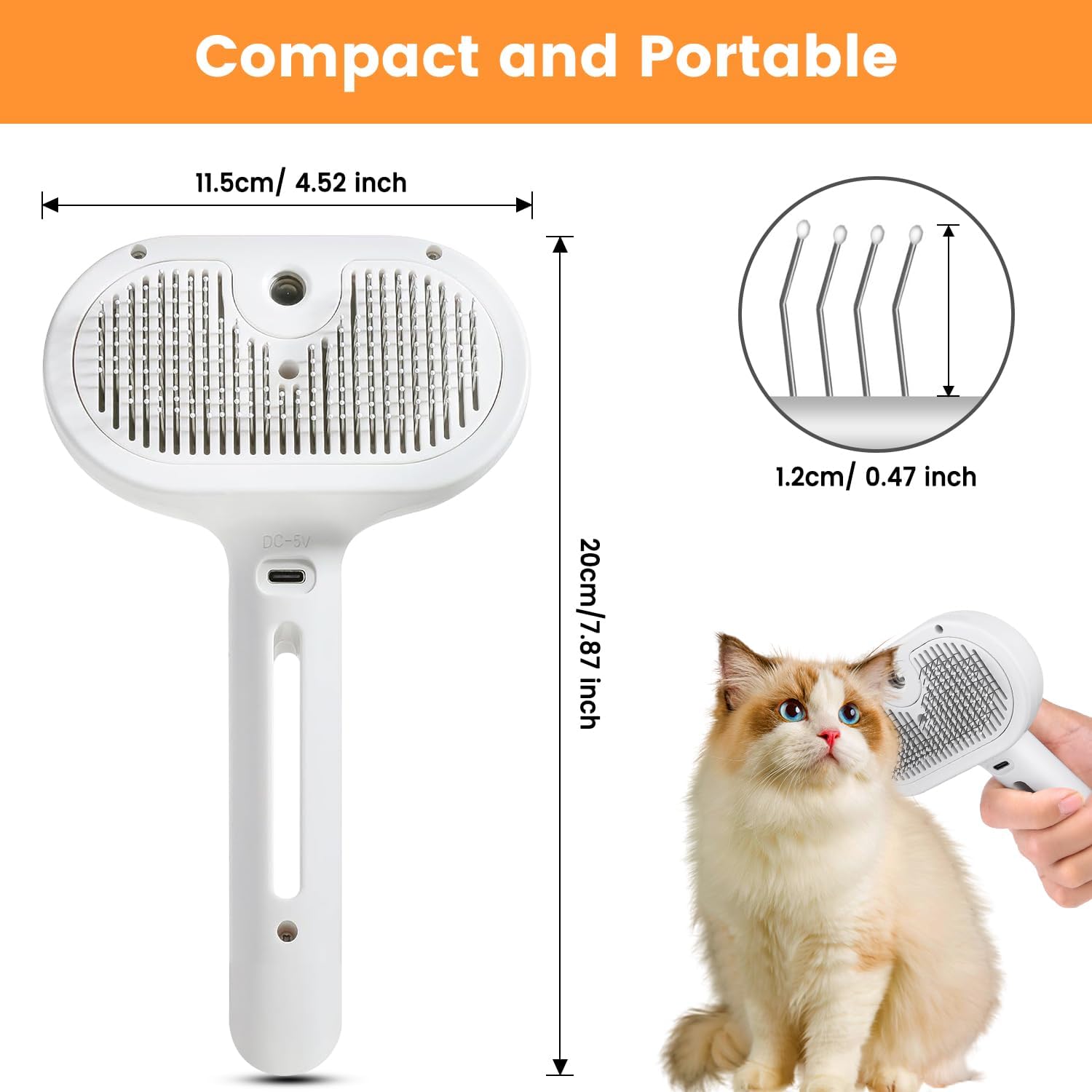 3-in-1 Pet Steam Brush for Cats & Dogs