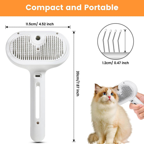 3-in-1 Pet Steam Brush for Cats & Dogs