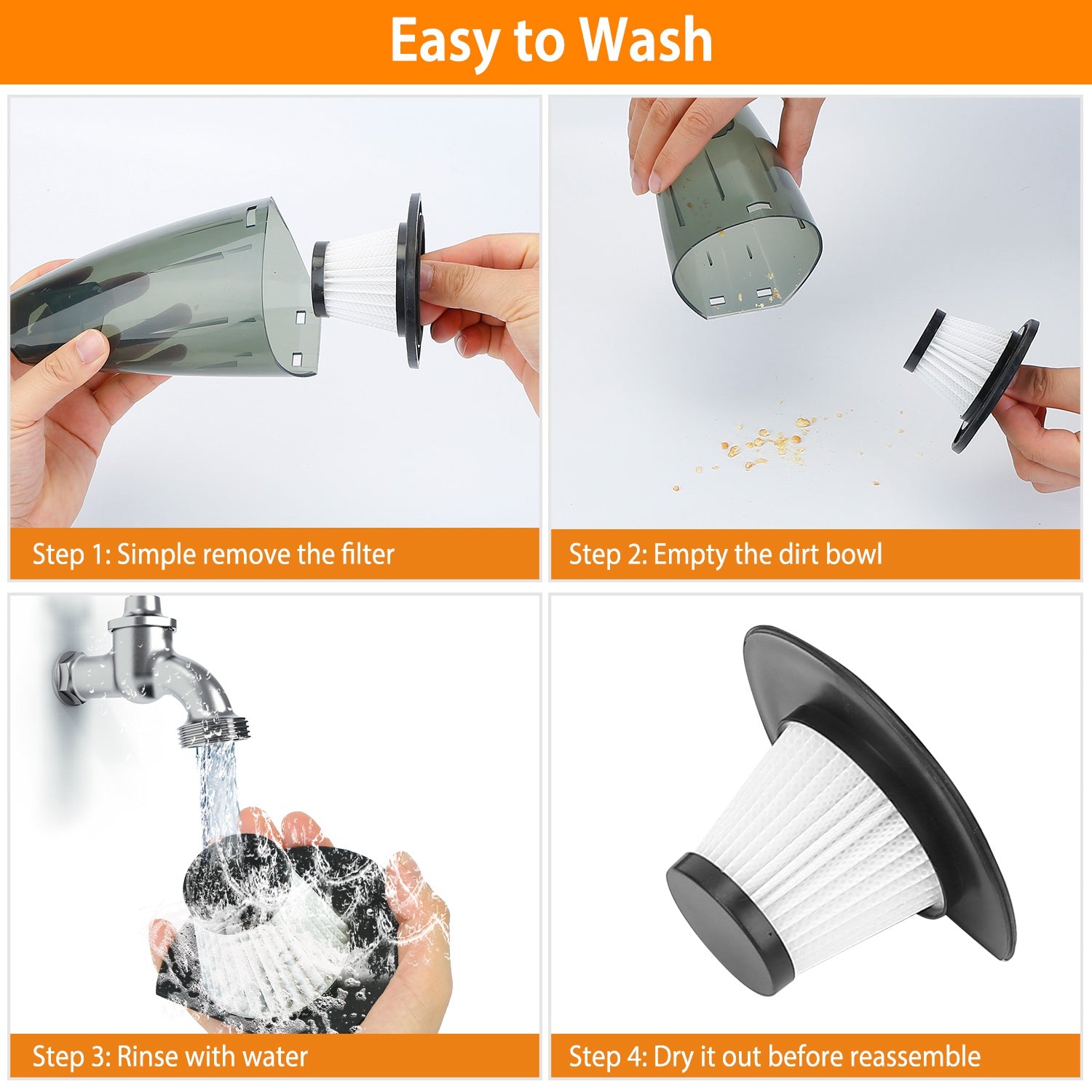 Cordless Handheld Car Vacuum (Strong Suction)