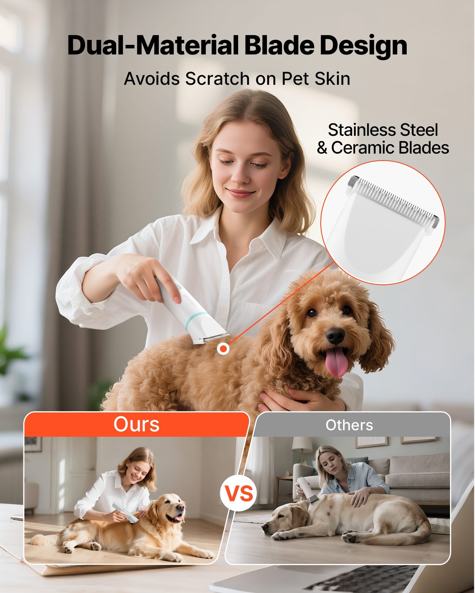 4-in-1 Pet Grooming Kit (Low Noise, Rechargeable)