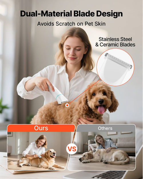 4-in-1 Pet Grooming Kit (Low Noise, Rechargeable)