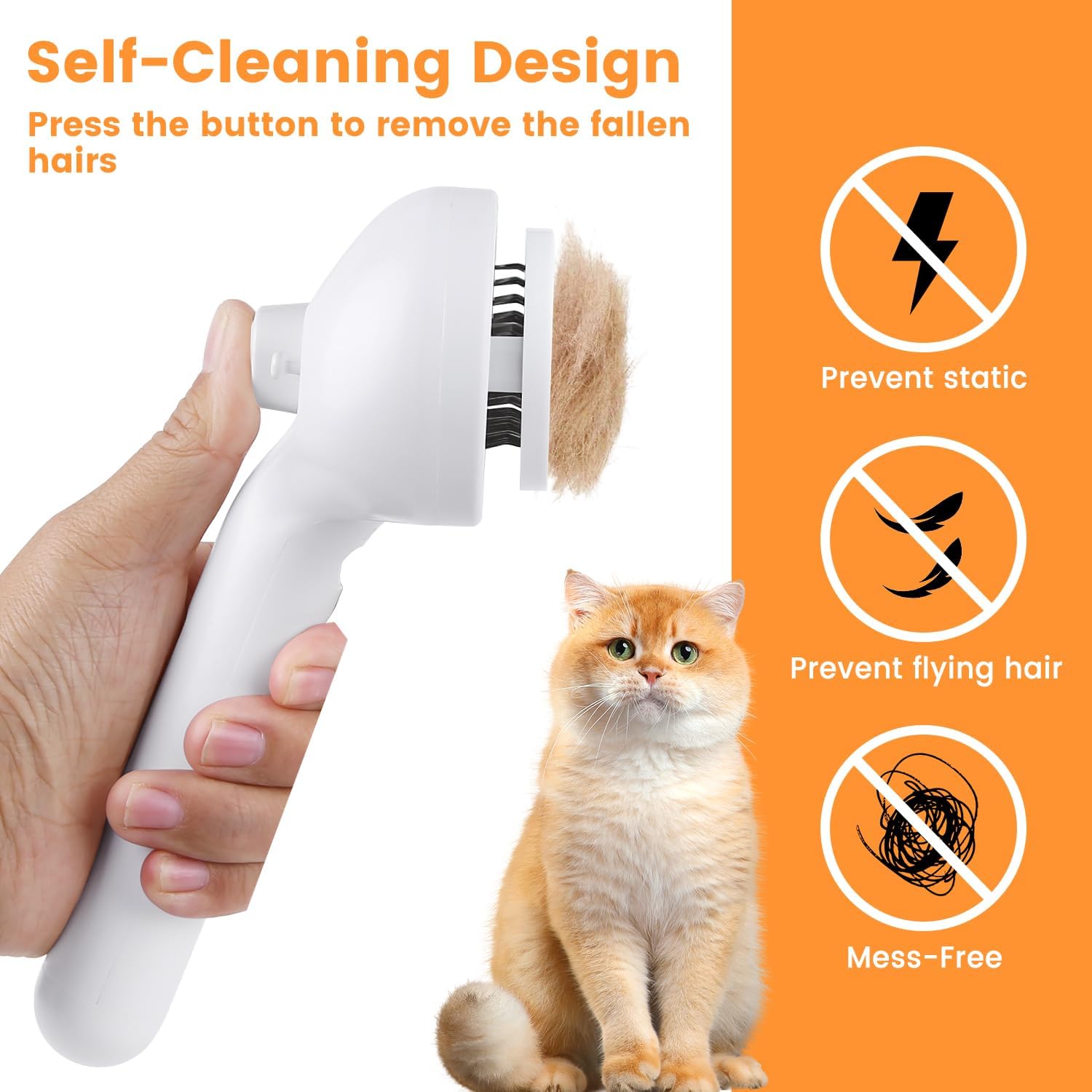 3-in-1 Pet Steam Brush for Cats & Dogs